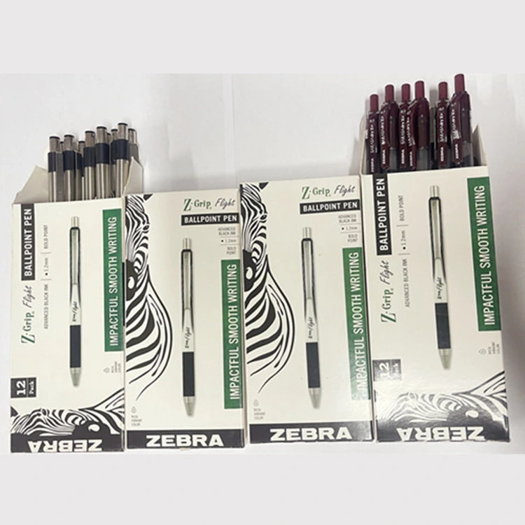 Компания по производству ручек ZEBRA --- Множество различных видов ручек в упаковке в соответствии с требованиями.